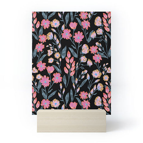 Schatzi Brown Penelope Floral Noir Brights Mini Art Print