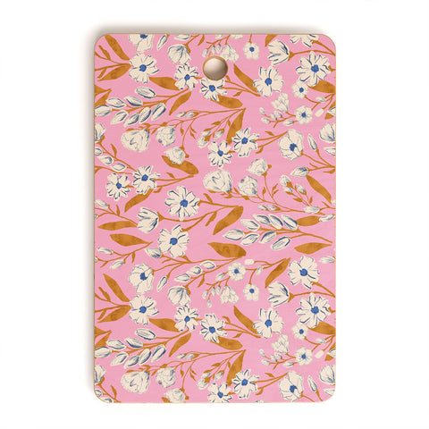 Schatzi Brown Penelope Floral Pink Cutting Board Rectangle
