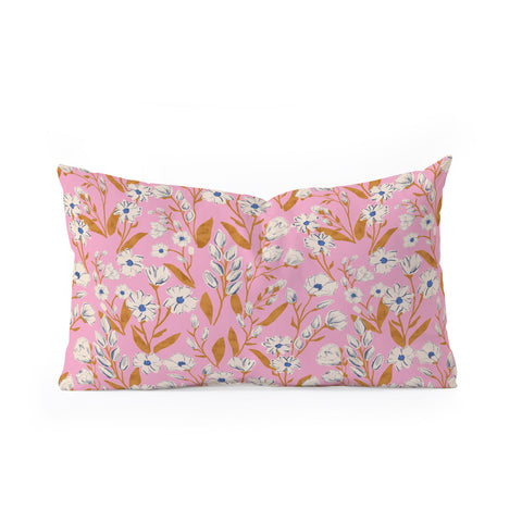 Schatzi Brown Penelope Floral Pink Oblong Throw Pillow
