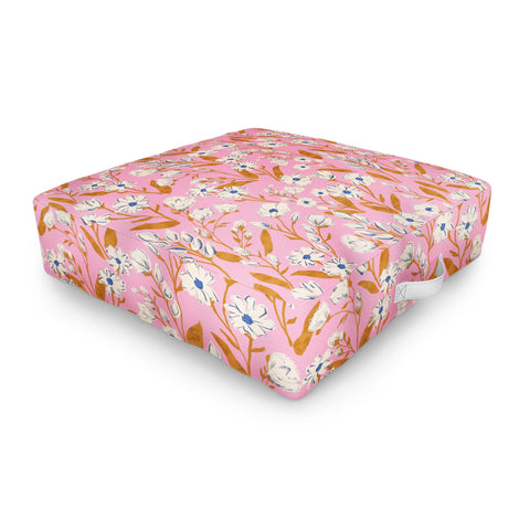 Schatzi Brown Penelope Floral Pink Outdoor Floor Cushion