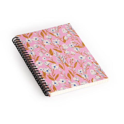 Schatzi Brown Penelope Floral Pink Spiral Notebook