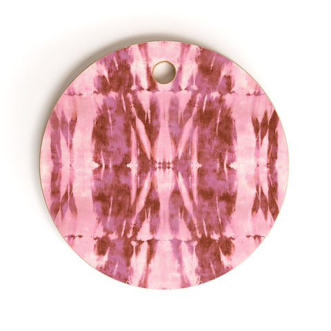 Schatzi Brown Quinn Tie Dye Pink Cutting Board Round
