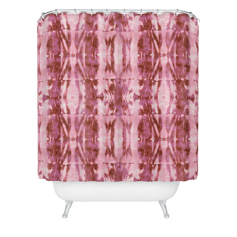 Schatzi Brown Quinn Tie Dye Pink Shower Curtain