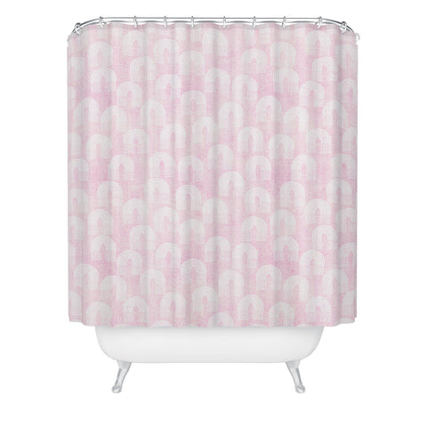 Schatzi Brown Rainbow Light Pink Shower Curtain