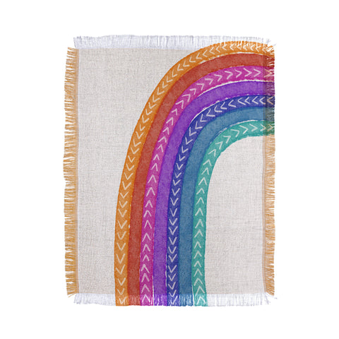Schatzi Brown Rainbow Tribal Jumbo Throw Blanket