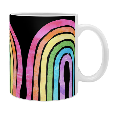 Schatzi Brown Rainbow Wave Black Coffee Mug
