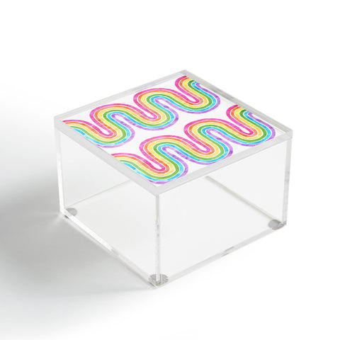 Schatzi Brown Rainbow Wave White Acrylic Box