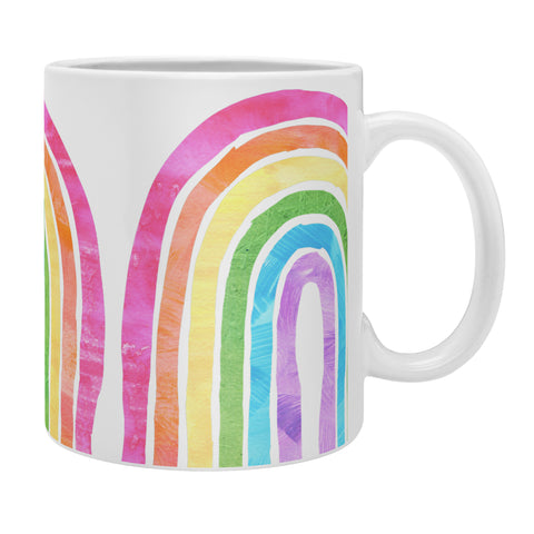 Schatzi Brown Rainbow Wave White Coffee Mug