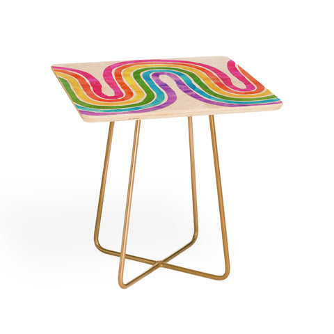 Schatzi Brown Rainbow Wave White Side Table