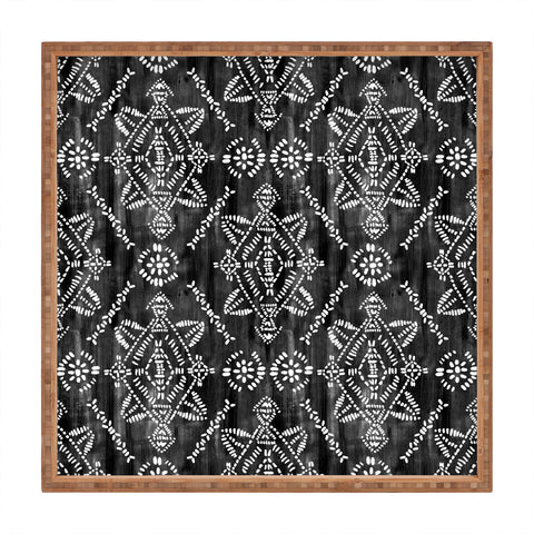 Schatzi Brown Reeve Pattern Black Square Tray