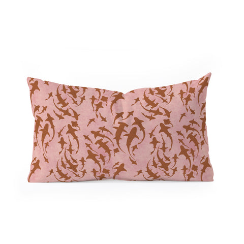 Schatzi Brown Sharky Pink Oblong Throw Pillow