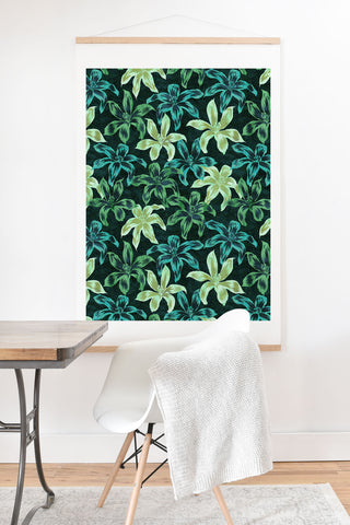 Schatzi Brown Sunrise Floral Green Art Print And Hanger