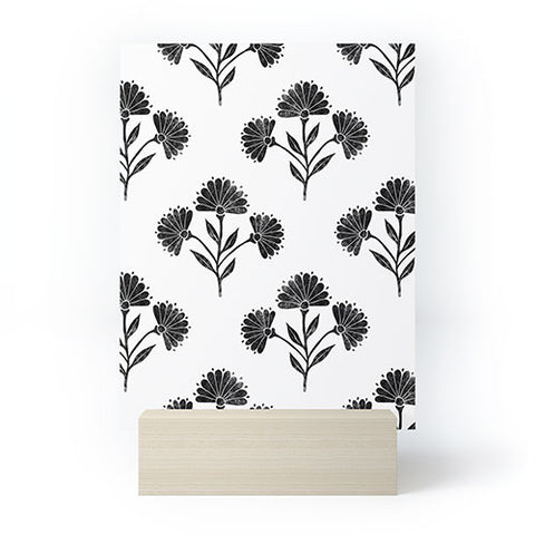 Schatzi Brown Suri Floral Black and White Mini Art Print