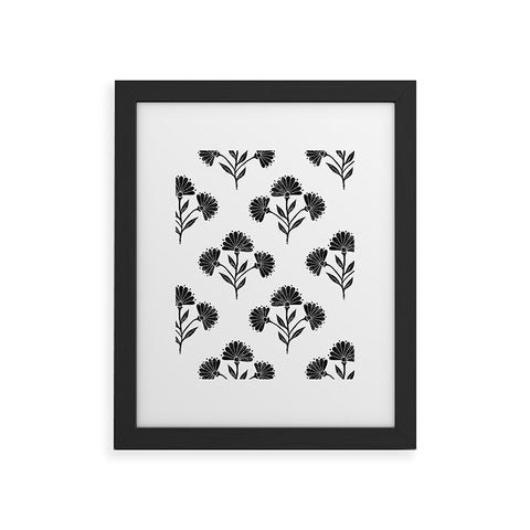 Schatzi Brown Suri Floral Black and White Framed Art Print