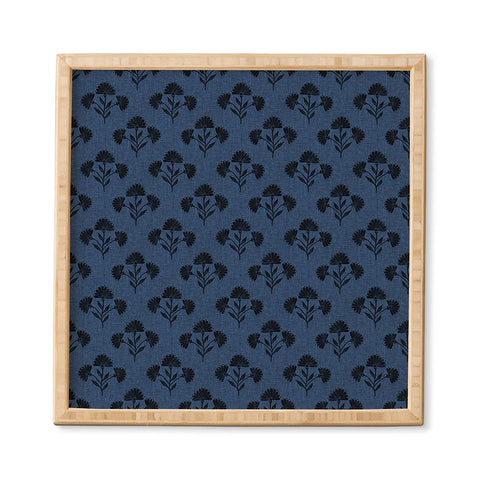 Schatzi Brown Suri Floral Dark Blue Framed Wall Art