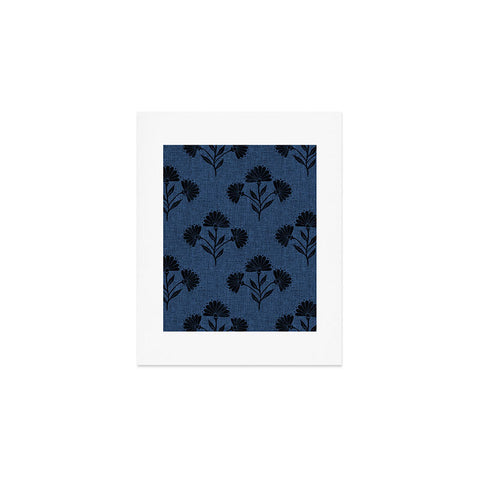 Schatzi Brown Suri Floral Dark Blue Art Print