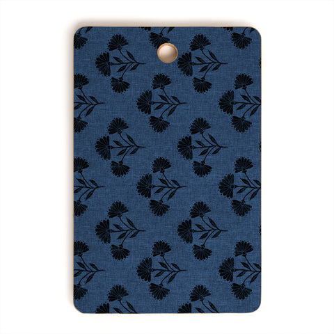 Schatzi Brown Suri Floral Dark Blue Cutting Board Rectangle