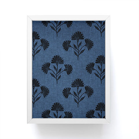 Schatzi Brown Suri Floral Dark Blue Framed Mini Art Print