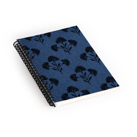 Schatzi Brown Suri Floral Dark Blue Spiral Notebook