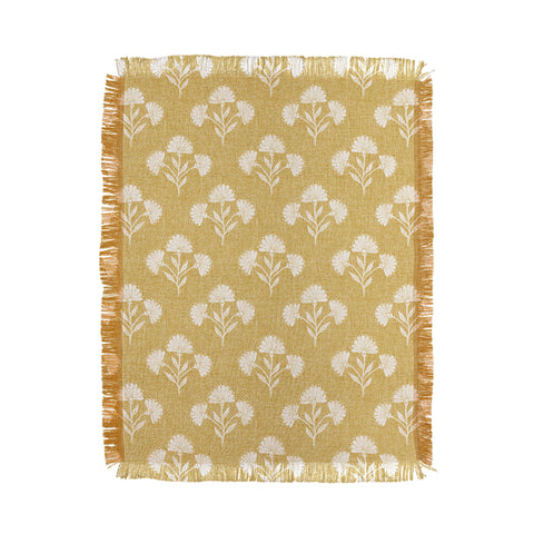 Schatzi Brown Suri Floral Golden Throw Blanket