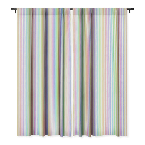Schatzi Brown Sweet Pastel Stripes Blackout Window Curtain
