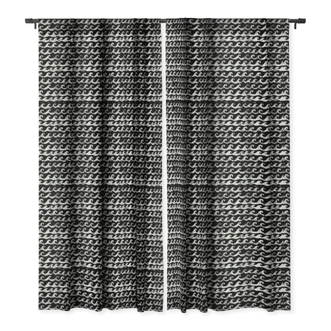 Schatzi Brown Swell Black and White Blackout Window Curtain