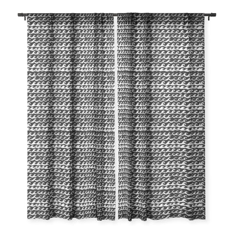 Schatzi Brown Swell Black and White Sheer Window Curtain