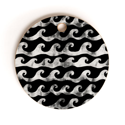 Schatzi Brown Swell Black and White Cutting Board Round