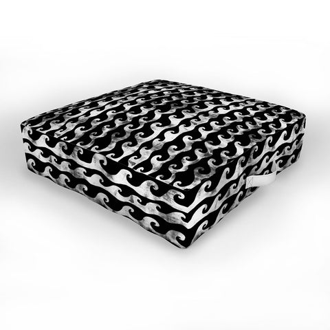Schatzi Brown Swell Black and White Outdoor Floor Cushion