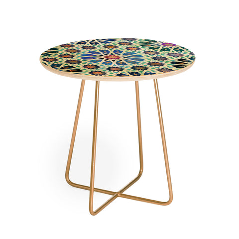 Schatzi Brown Tangier Tile Green Round Side Table