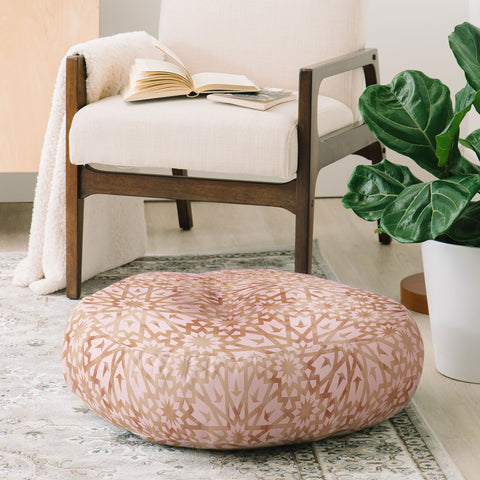 Schatzi Brown Tangier Warm Pink Floor Pillow Round