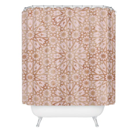 Schatzi Brown Tangier Warm Pink Shower Curtain