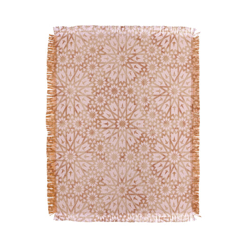 Schatzi Brown Tangier Warm Pink Throw Blanket