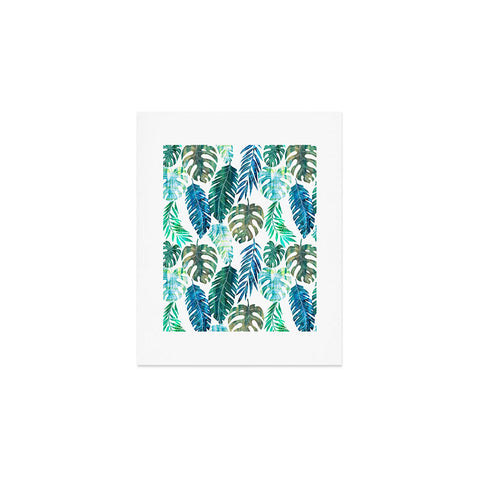 Schatzi Brown Tropical Leaf 2 Green Art Print