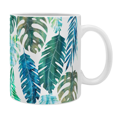 Schatzi Brown Tropical Leaf 2 Green Coffee Mug