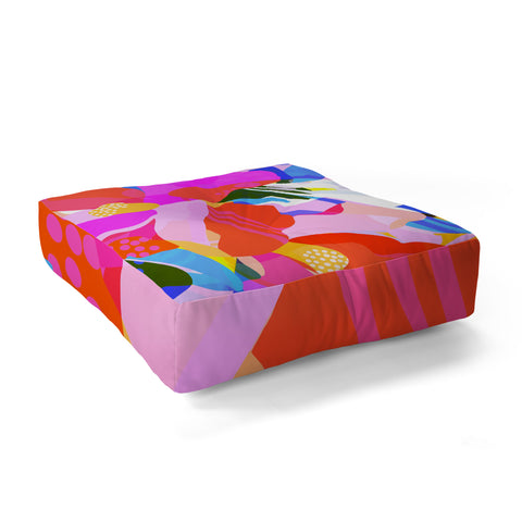 Sewzinski Abstract Florals I Floor Pillow Square