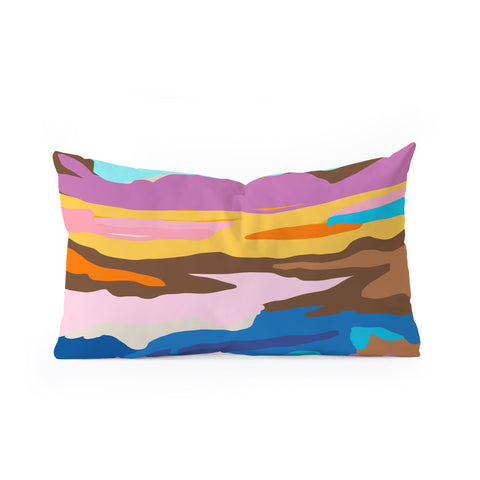 Sewzinski Abstract Landscape Oblong Throw Pillow