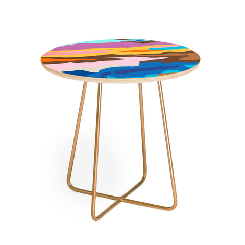 Sewzinski Abstract Landscape Round Side Table
