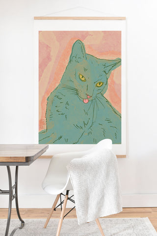 Sewzinski Amelia the Cat Art Print And Hanger