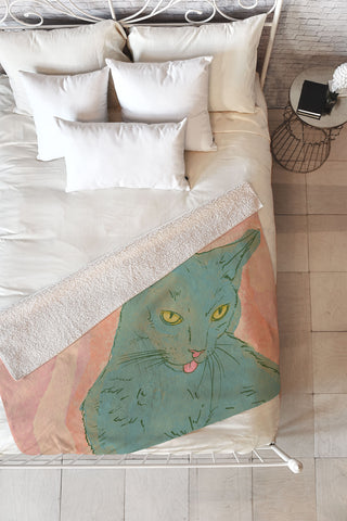 Sewzinski Amelia the Cat Fleece Throw Blanket