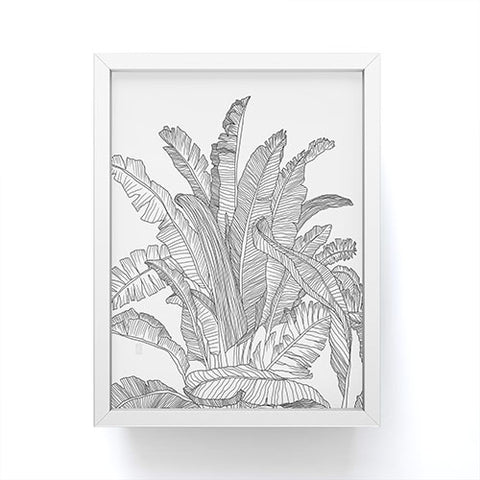 Sewzinski Banana Leaves Black and White Framed Mini Art Print
