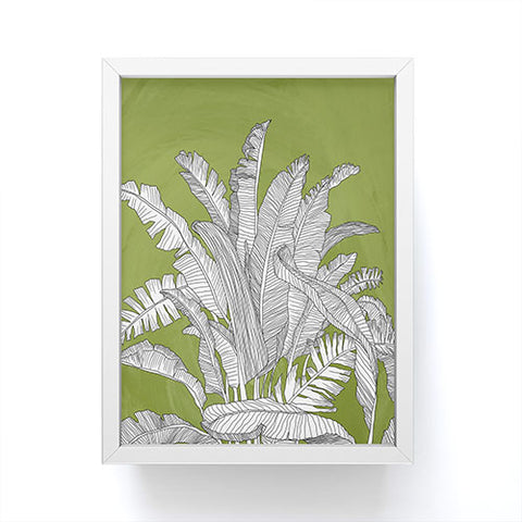 Sewzinski Banana Leaves on Green Framed Mini Art Print