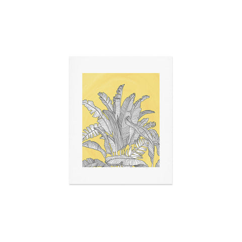 Sewzinski Banana Leaves on Yellow Art Print