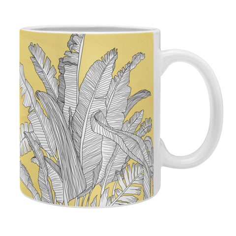 Sewzinski Banana Leaves on Yellow Coffee Mug