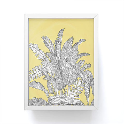 Sewzinski Banana Leaves on Yellow Framed Mini Art Print