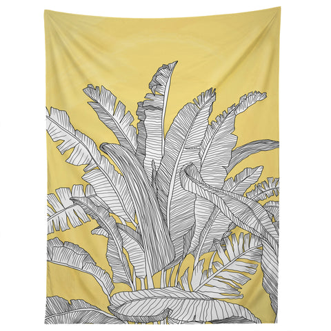 Sewzinski Banana Leaves on Yellow Tapestry