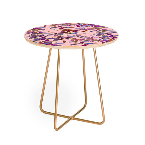 Sewzinski Beautyberry on Pink Round Side Table