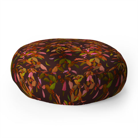 Sewzinski Beautyberry on Purple Floor Pillow Round