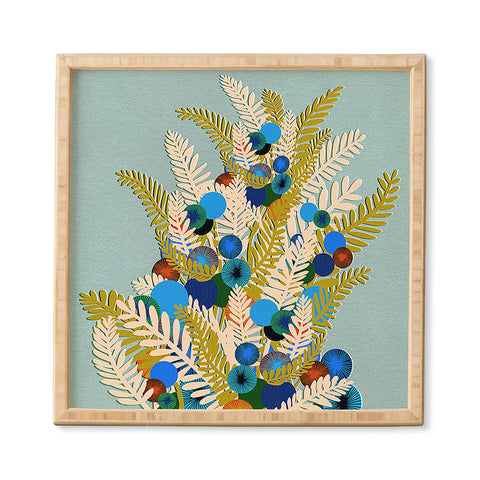 Sewzinski Berry Branches Blue Green Framed Wall Art