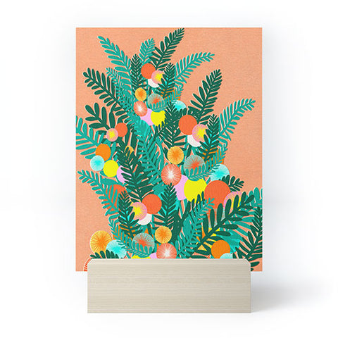 Sewzinski Berry Branches Green Orange Mini Art Print